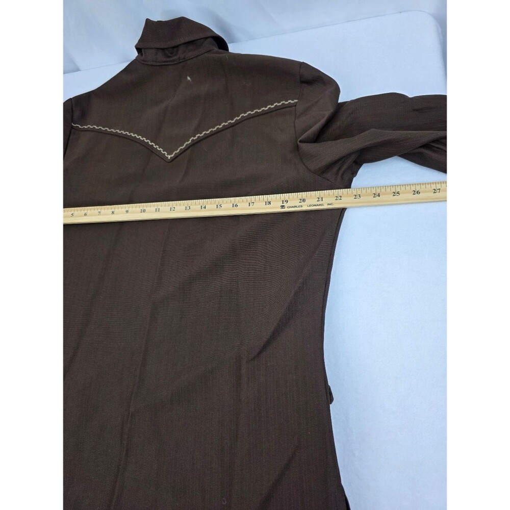 Tregus Westwear Men's Brown Western Snap Front Shirt Size 42 Vintage 3568 - Picture 7 of 13